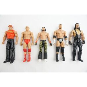 Mattel Jakks WWE Action Figure Lot 5pc Hulk Hogan Undertaker Triple H Good